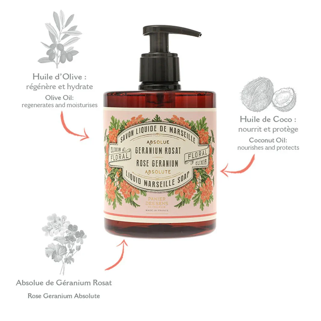Panier Des Sens Liquid Marseille Soap โ Rose Geranium Savon - 16.9oz. - Image 3