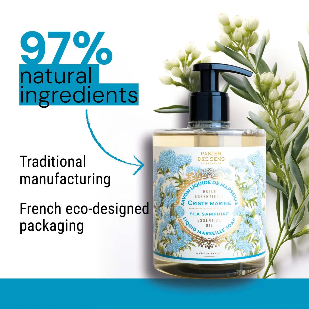 Panier Des Sens Liquid Marseille Soap – Sea Samphire - 16.9oz. - Image 4
