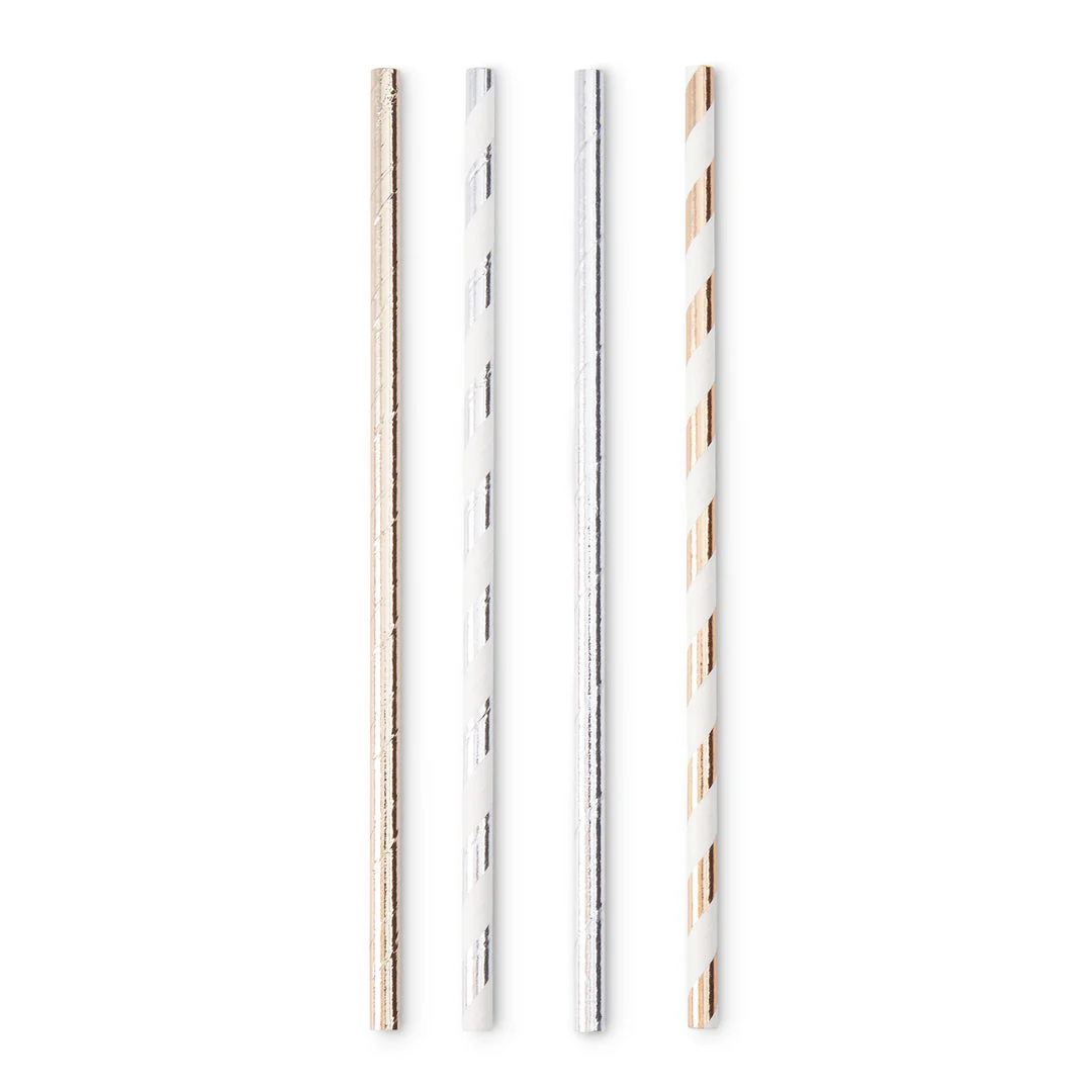 Paper Drinking Straws – Metallic – 100ct