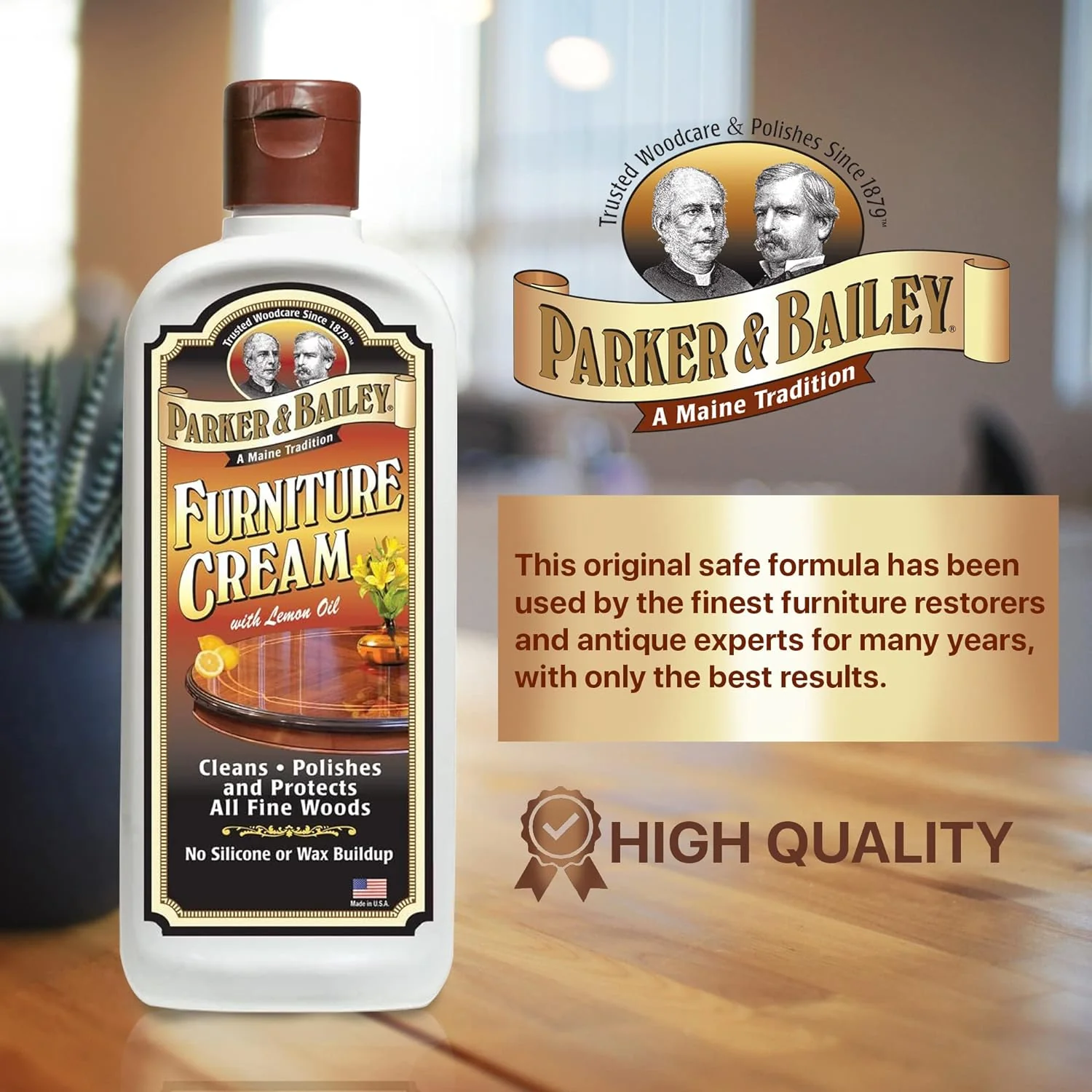 Parker & Bailey Furniture Cream with Lemon Oil - Multi-surface Wood Cleaner and Furniture Polish β 8oz. - Image 2