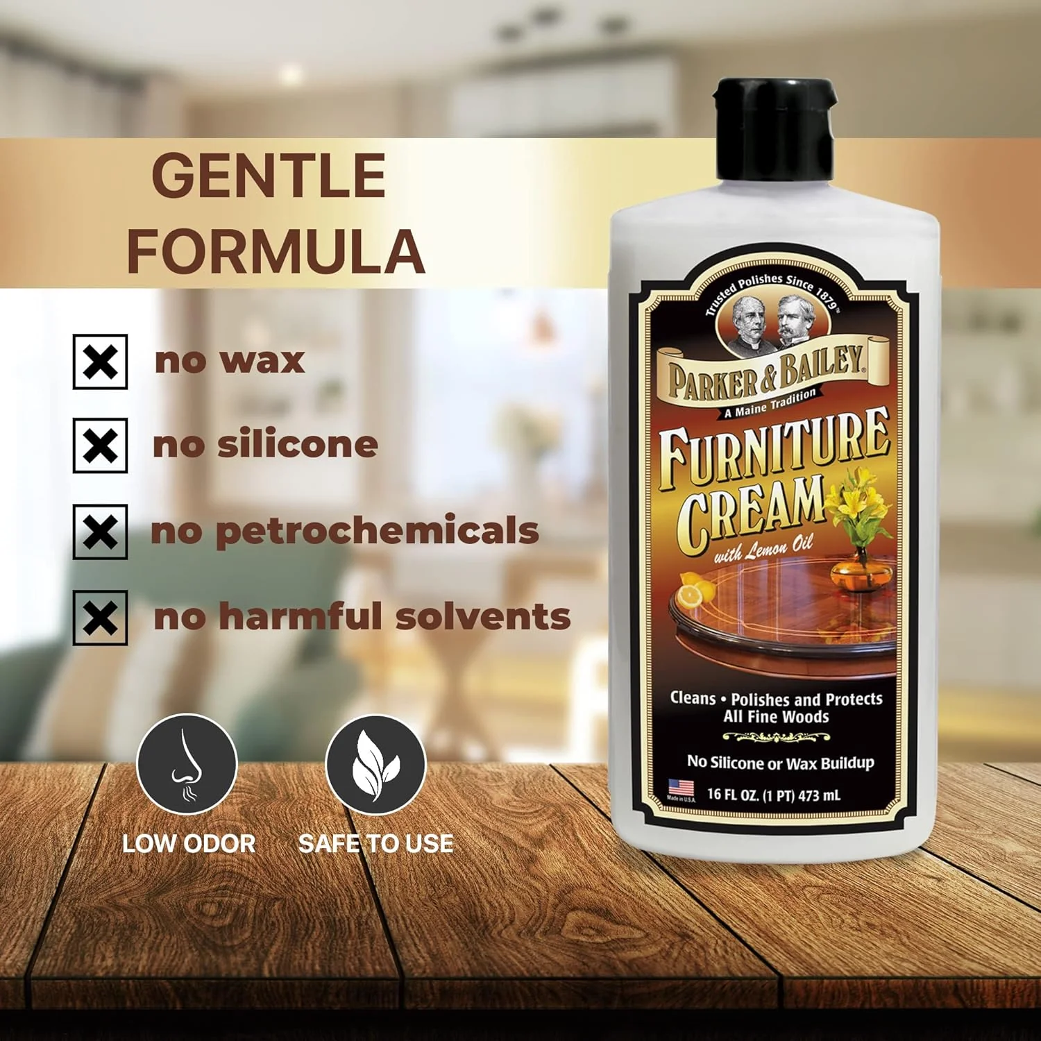 Parker & Bailey Furniture Cream with Lemon Oil - Multi-surface Wood Cleaner and Furniture Polish β 8oz. - Image 5