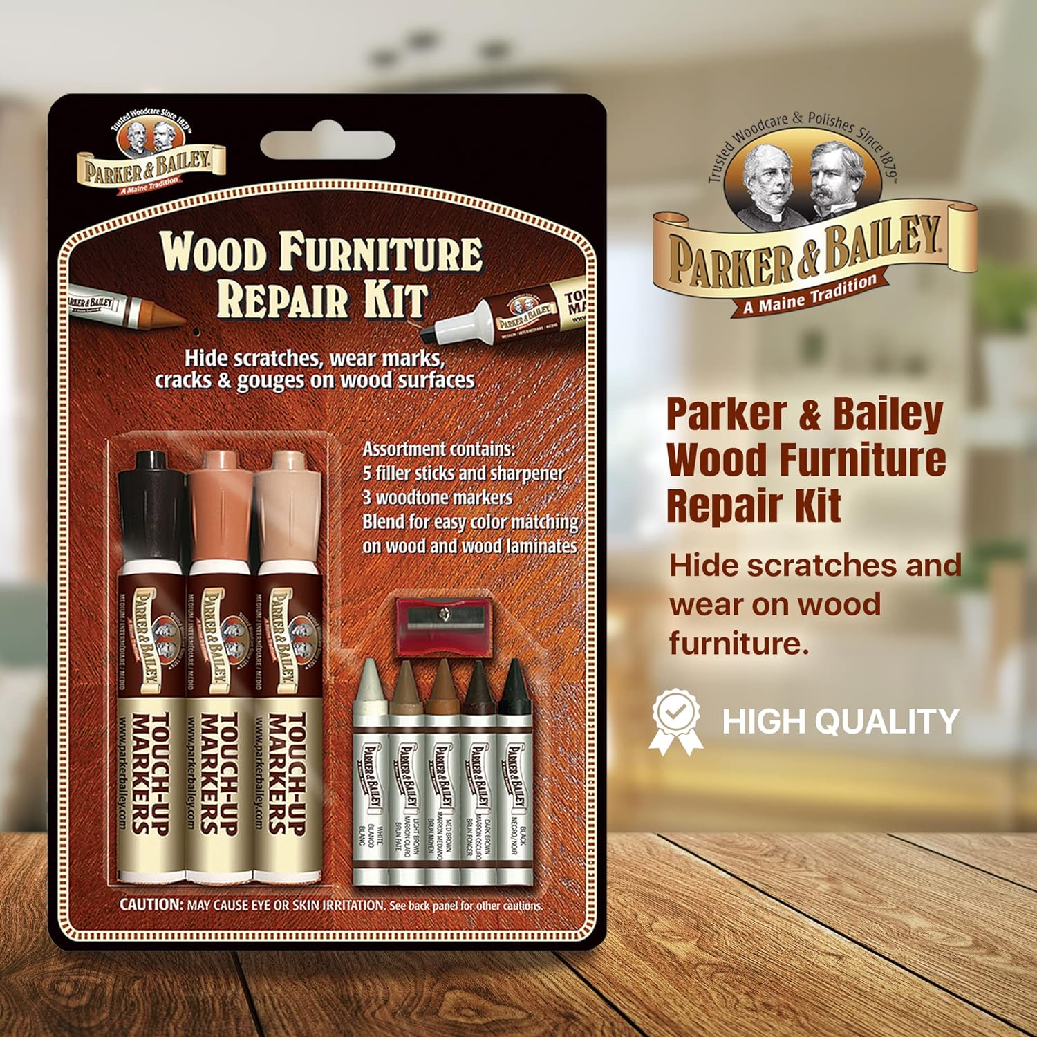 Parker & Bailey Wood Repair Kit - Furniture Markers and Scratch Repair Crayon Filler Sticks - Image 2