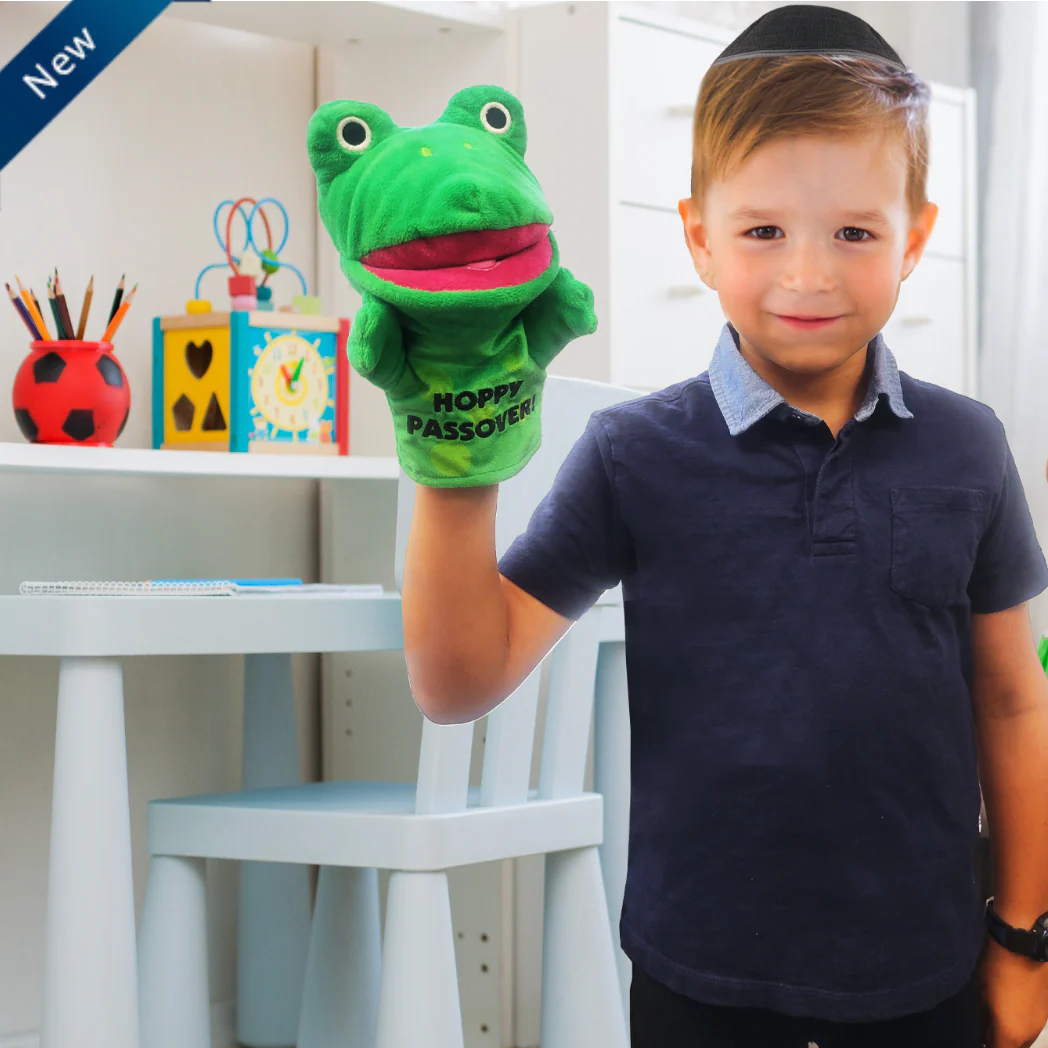 Passover Frog Hand Puppet - Plush - Image 3