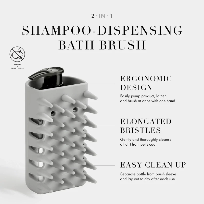 Pet 2-In-1 Shampoo-Dispensing Bath Brush - Image 6