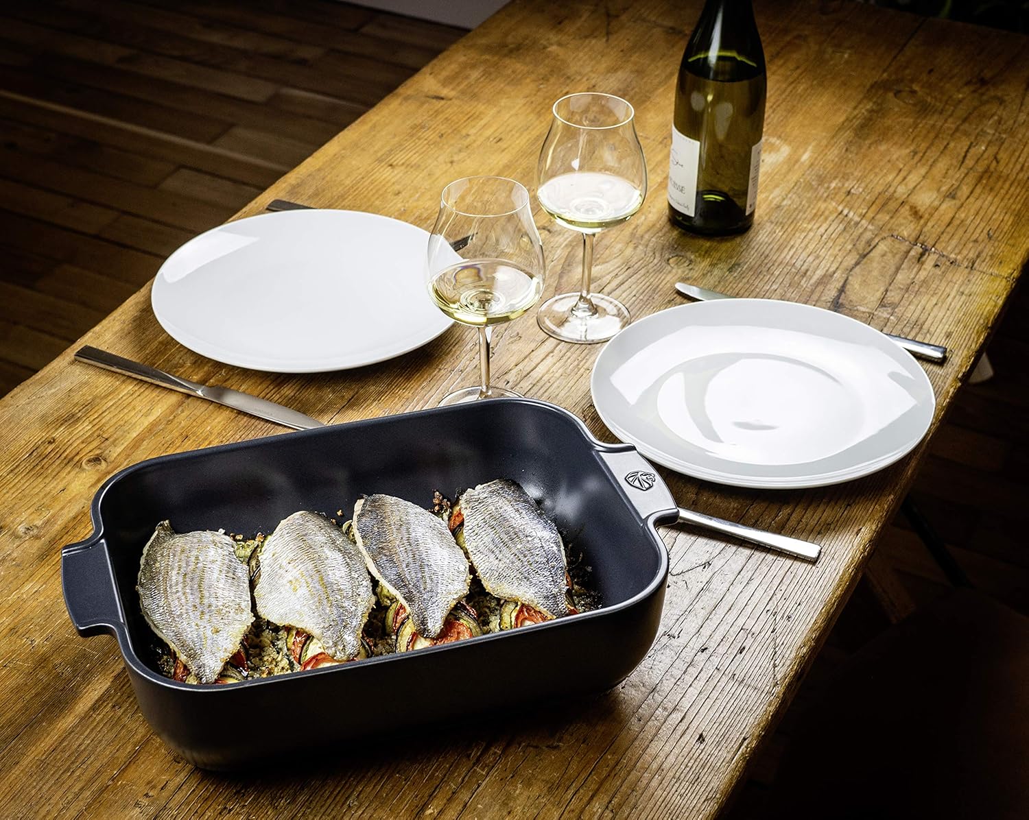 Peugeot Appolia Rectangular Ceramic Baking Dish With Handles โ 12.5" โ Blue - Image 5