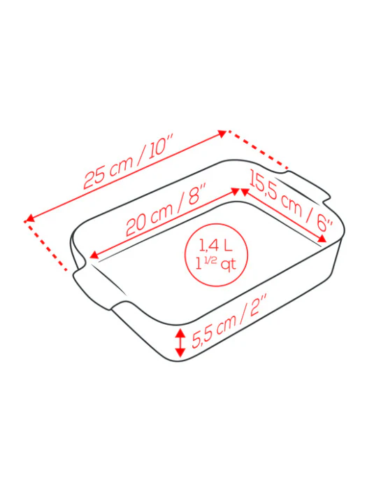 Peugeot Appolia Rectangular Ceramic Casserole Baking Dish – 10" – Ecru - Image 2