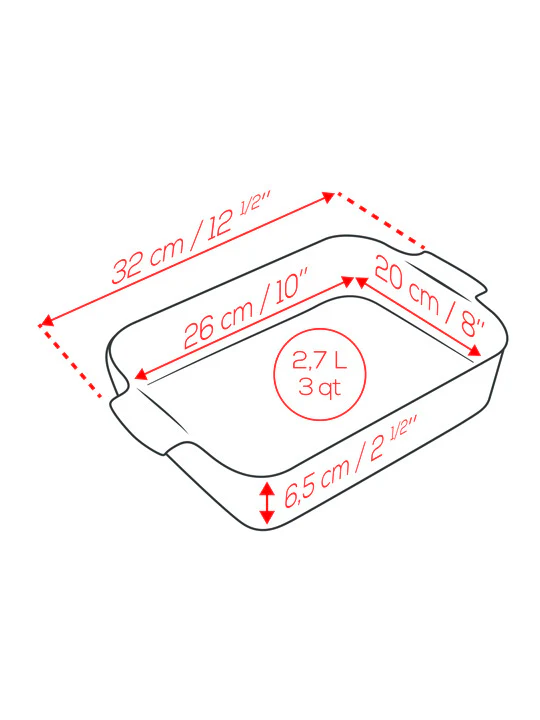 Peugeot Appolia Rectangular Ceramic Casserole Baking Dish – 12.5" – Ecru - Image 2