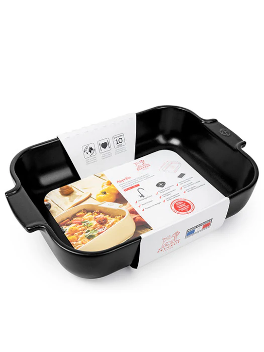Peugeot Appolia Rectangular Ceramic Casserole Baking Dish – 8.5" – Satin Black - Image 2