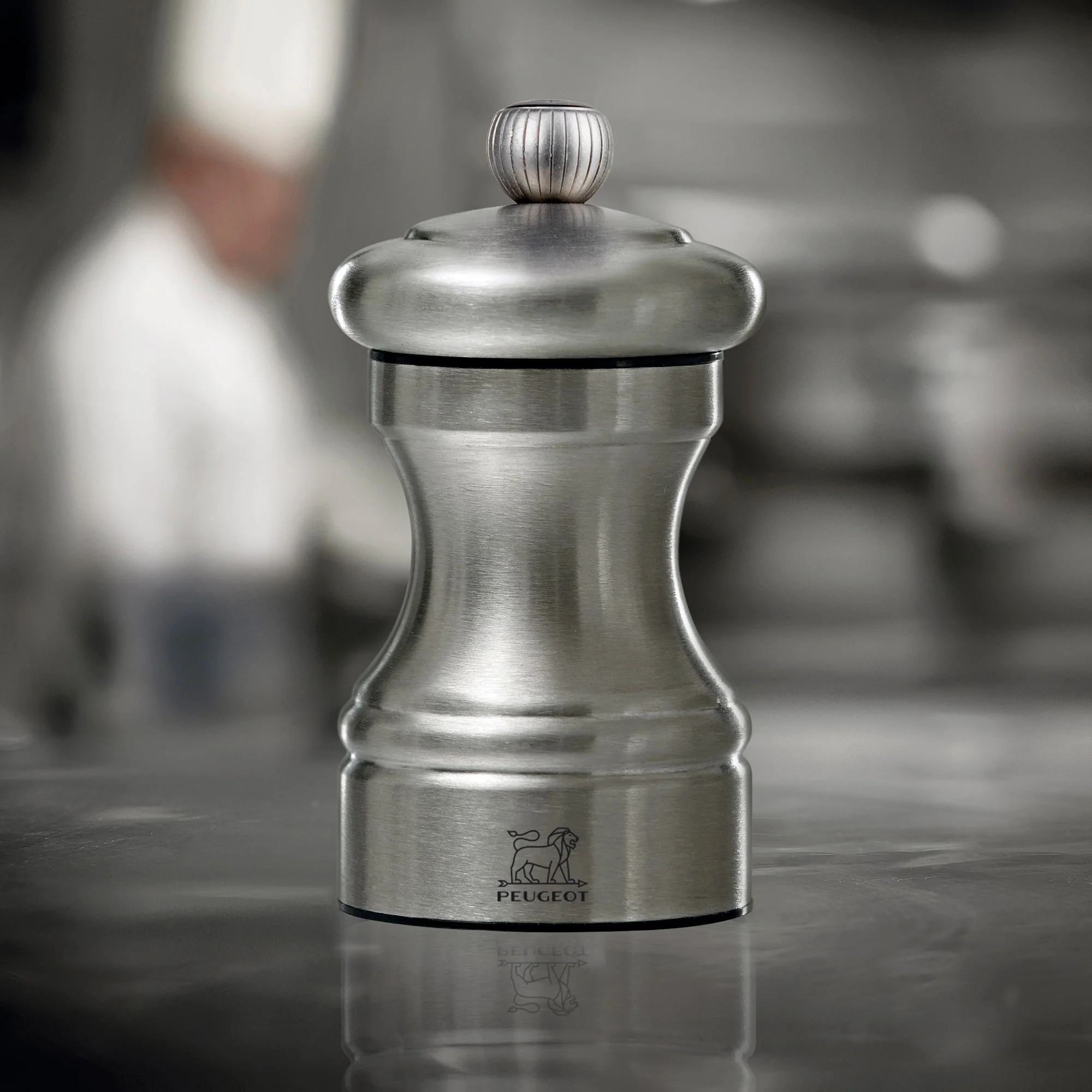 Peugeot Bistro Manual Stainless Steel Pepper Mill – 4" - Image 2