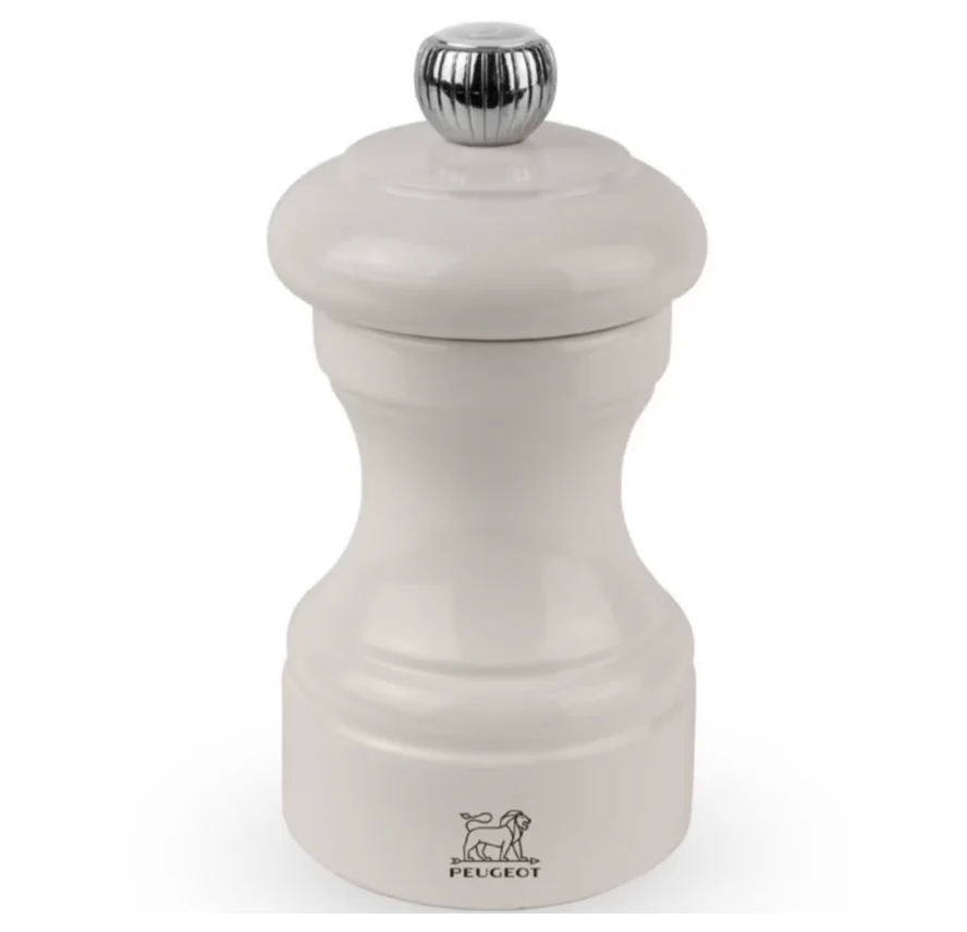 Peugeot Bistro Manual Gloss Painted Wood Salt Mill – Ivory  – 4"
