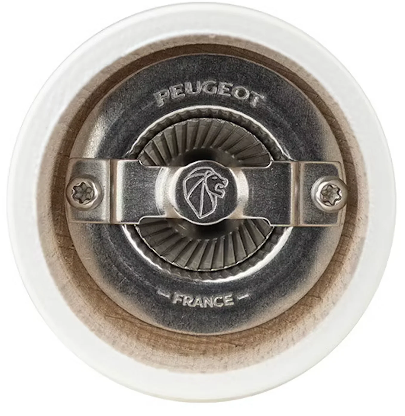 Peugeot Bistro Manual Gloss Painted Wood Salt Mill – Ivory  – 4" - Image 3