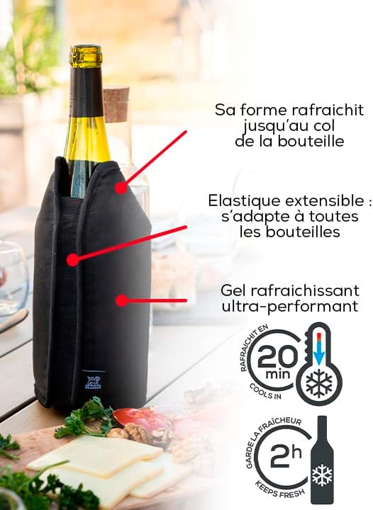 Peugeot Frizz Expandable Wine Cooling Sleeve – Gray - Image 3