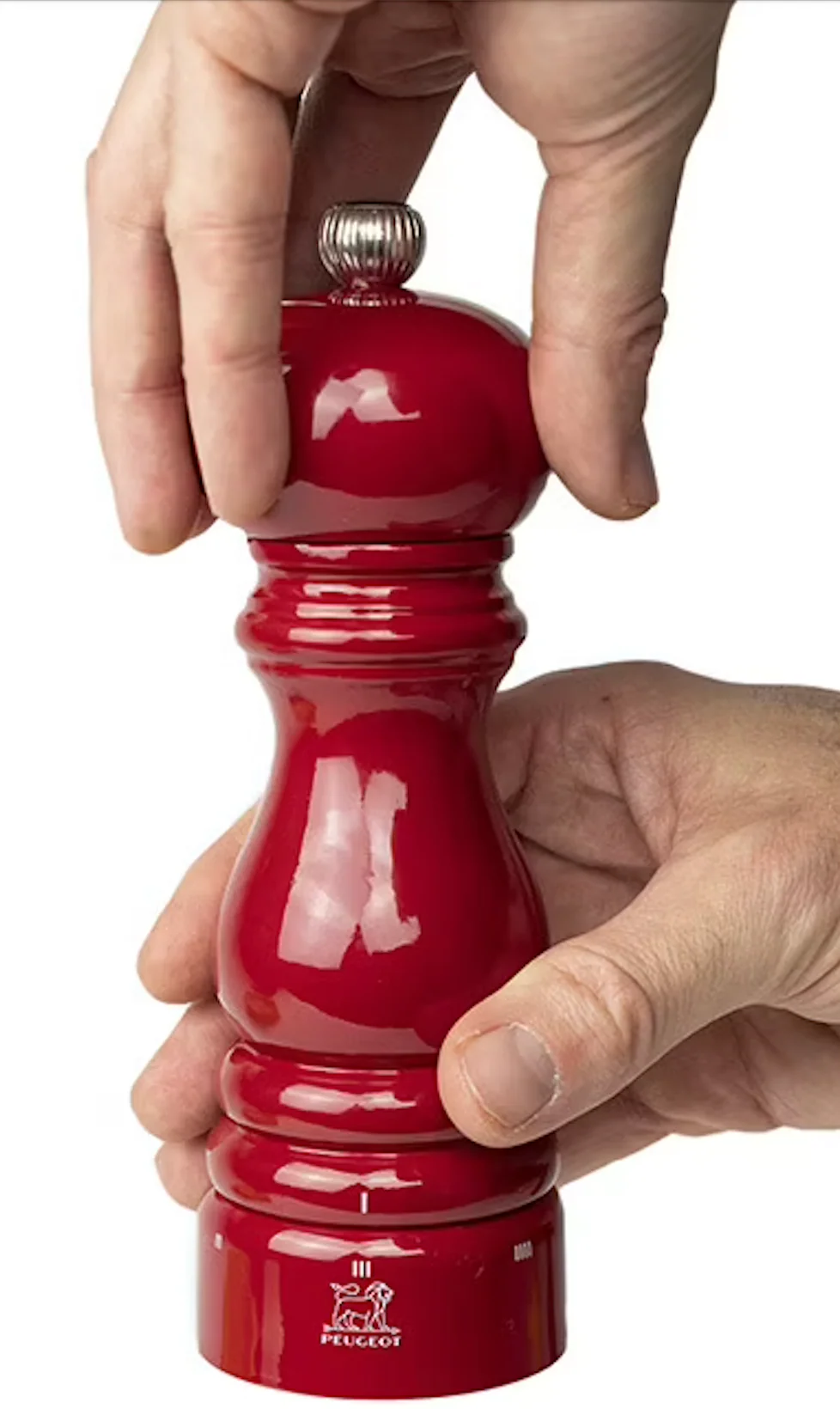 Peugeot Paris Classic Pepper Mill – Red Lacquer – 7" - Image 4