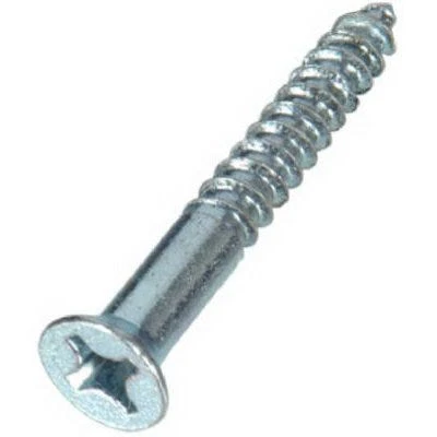 Phillips Flat Head Zinc Wood Screws –  #8 x 1-1/2-In. – 10 Pack