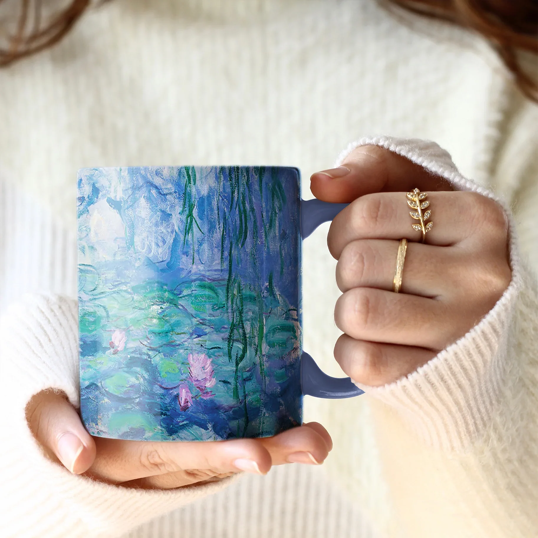 Porcelain Fine Art Coffee & Tea Mug – Monet Nympheass – 11oz. - Image 4