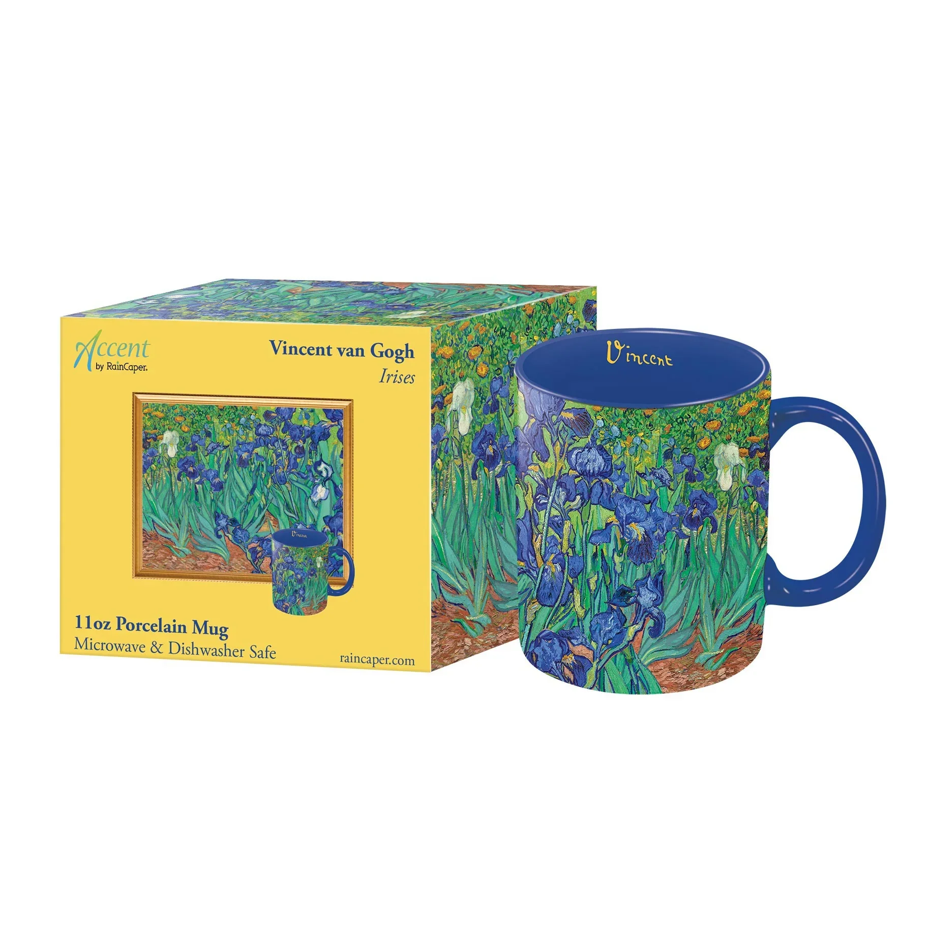 Porcelain Fine Art Coffee & Tea Mug – Van Gogh Irises – 11oz. - Image 2