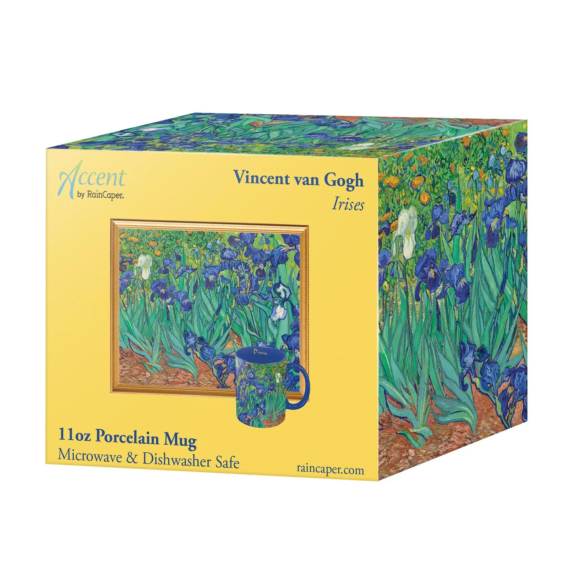 Porcelain Fine Art Coffee & Tea Mug – Van Gogh Irises – 11oz. - Image 3