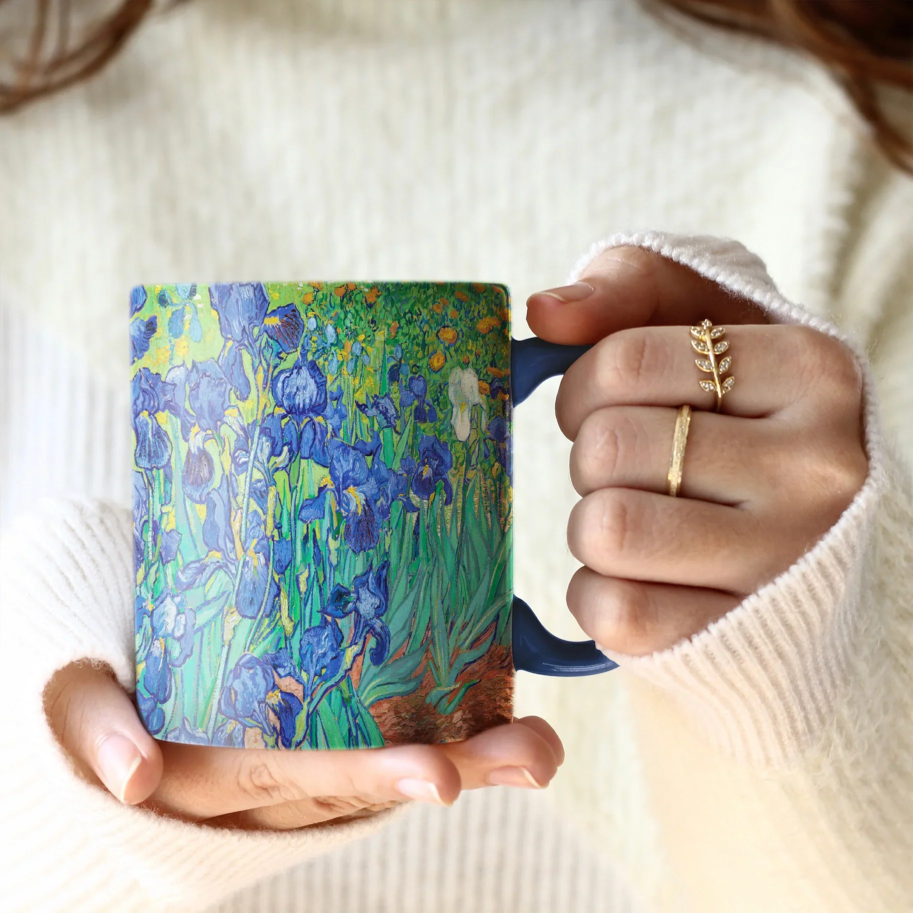 Porcelain Fine Art Coffee & Tea Mug – Van Gogh Irises – 11oz. - Image 5