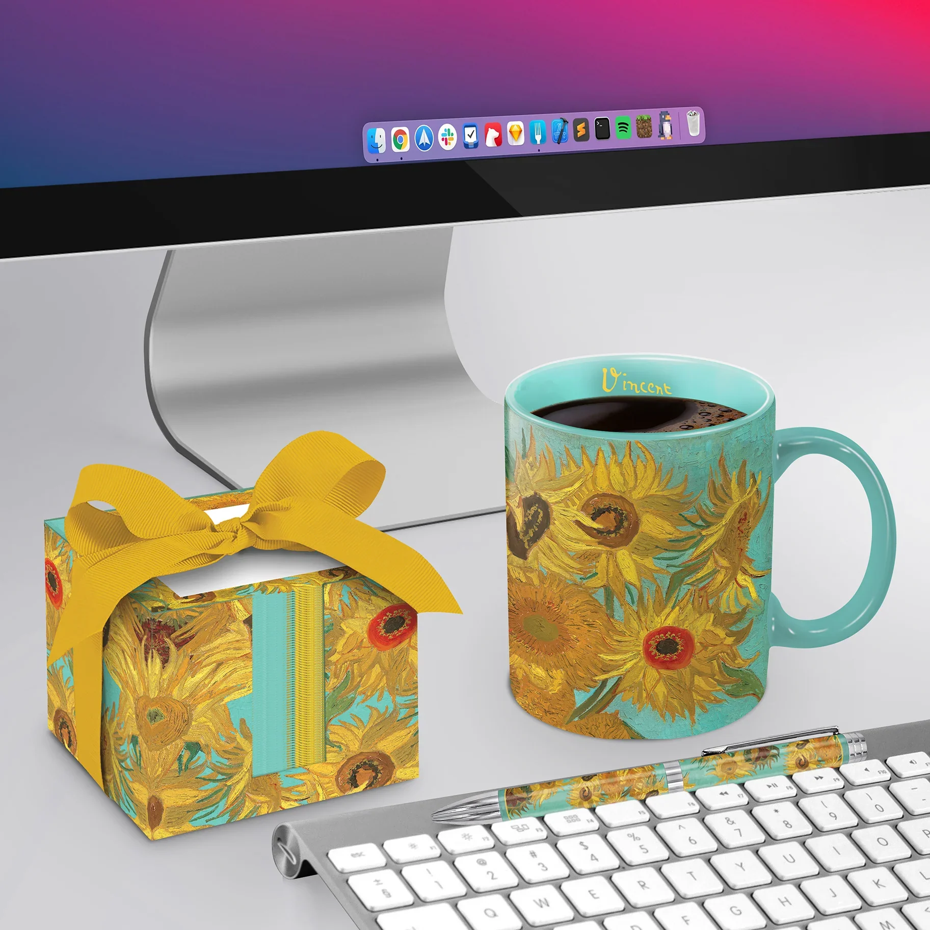 Porcelain Fine Art Coffee & Tea Mug – Van Gogh Sunflowers – 11oz. - Image 4