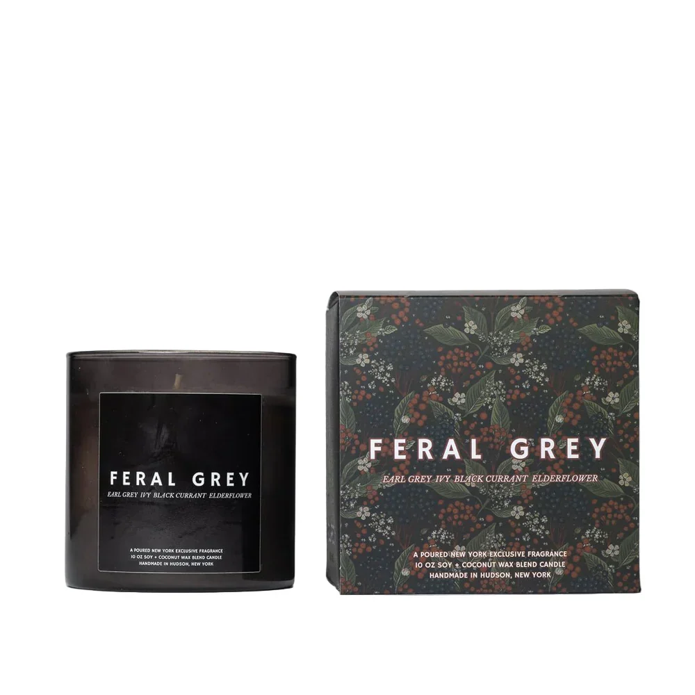 Poured New York Handmade Soy Candle – Feral Grey – 10oz - Image 2