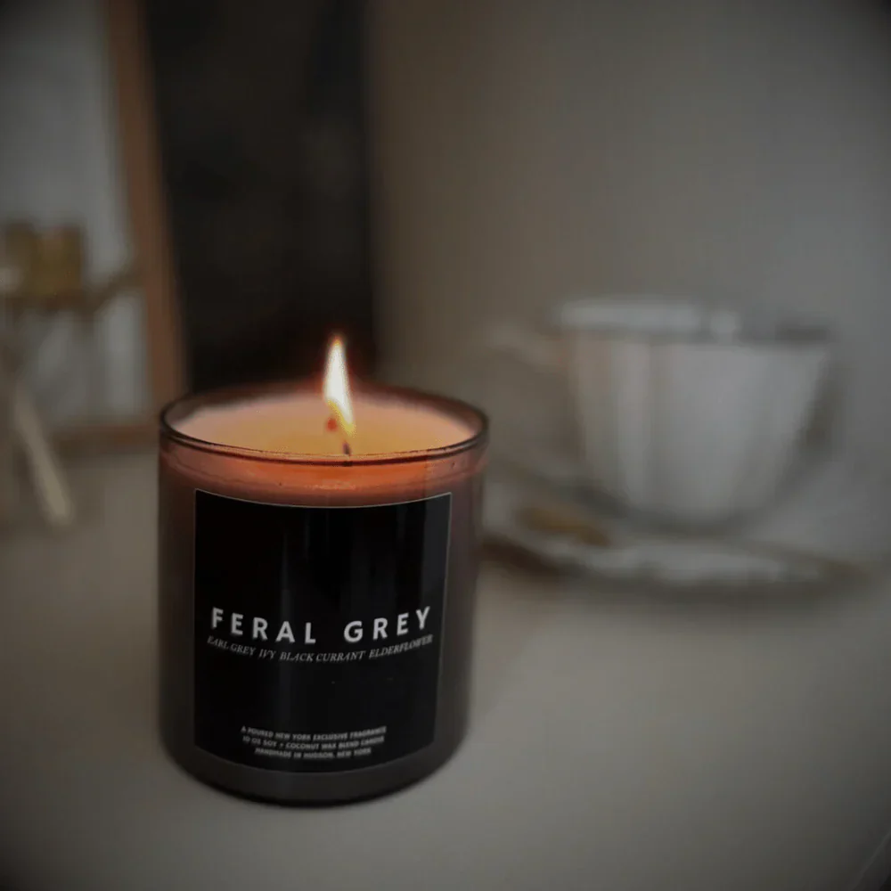 Poured New York Handmade Soy Candle – Feral Grey – 10oz - Image 3