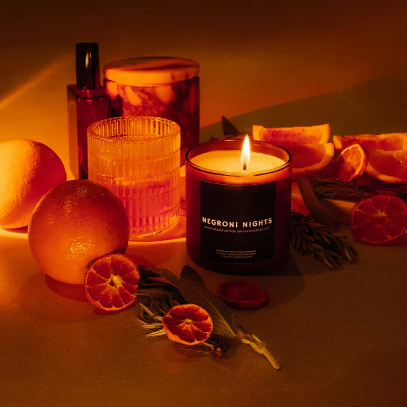Poured New York Handmade Soy Candle – Negroni Nights – 10oz - Image 3