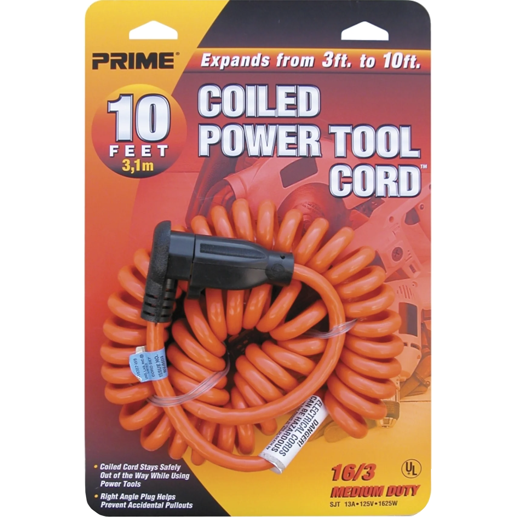 Power Tool Extension Cord β 125V β Stretches β 10ft. β Orange Sheath