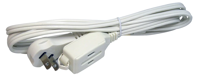 PowerZone Flat Plug Extension Cord – 7ft. – White - Image 2