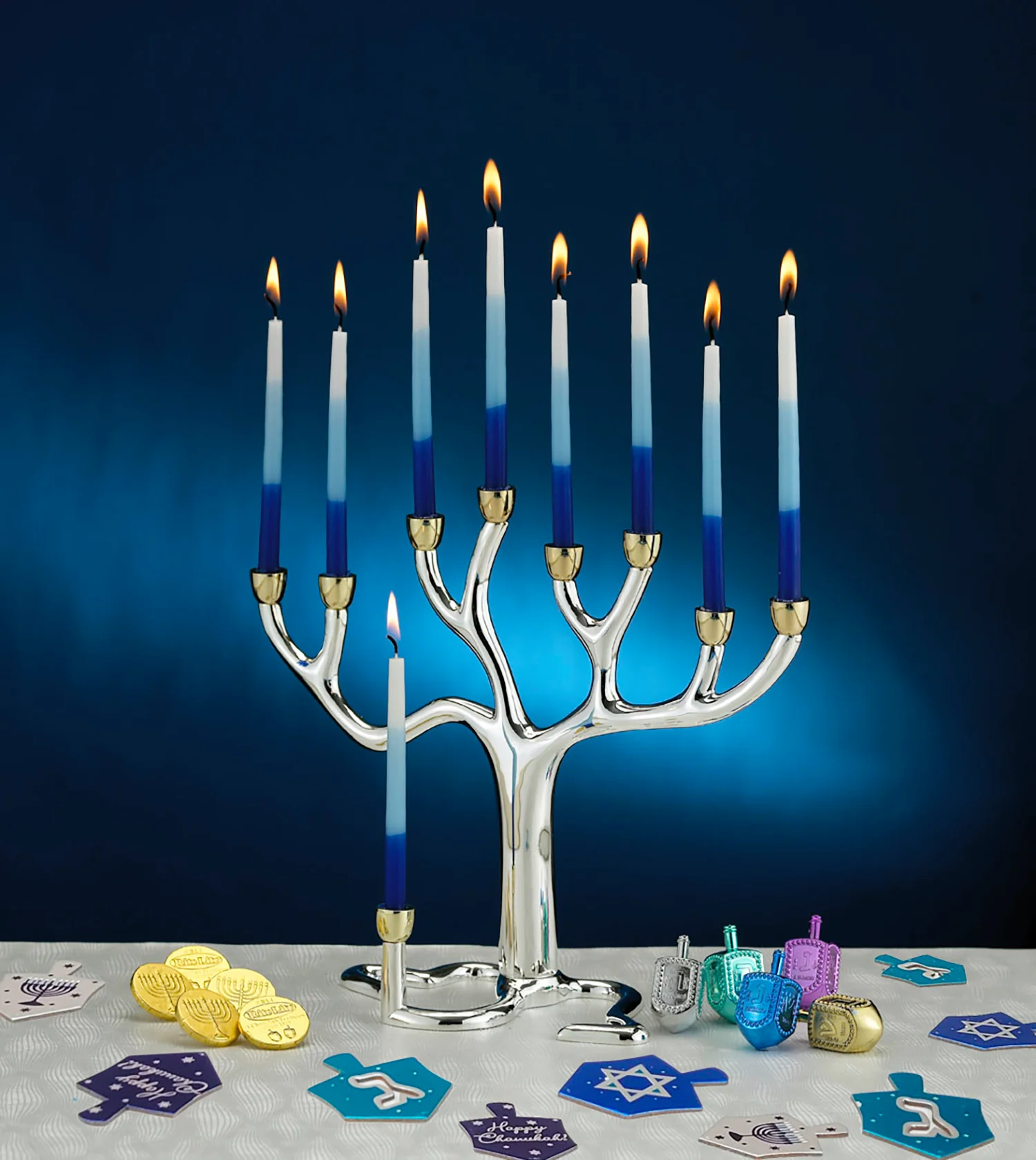 Premium Hanukkah Candles – Blue, Light Blue & White – 45 Candles - Image 5