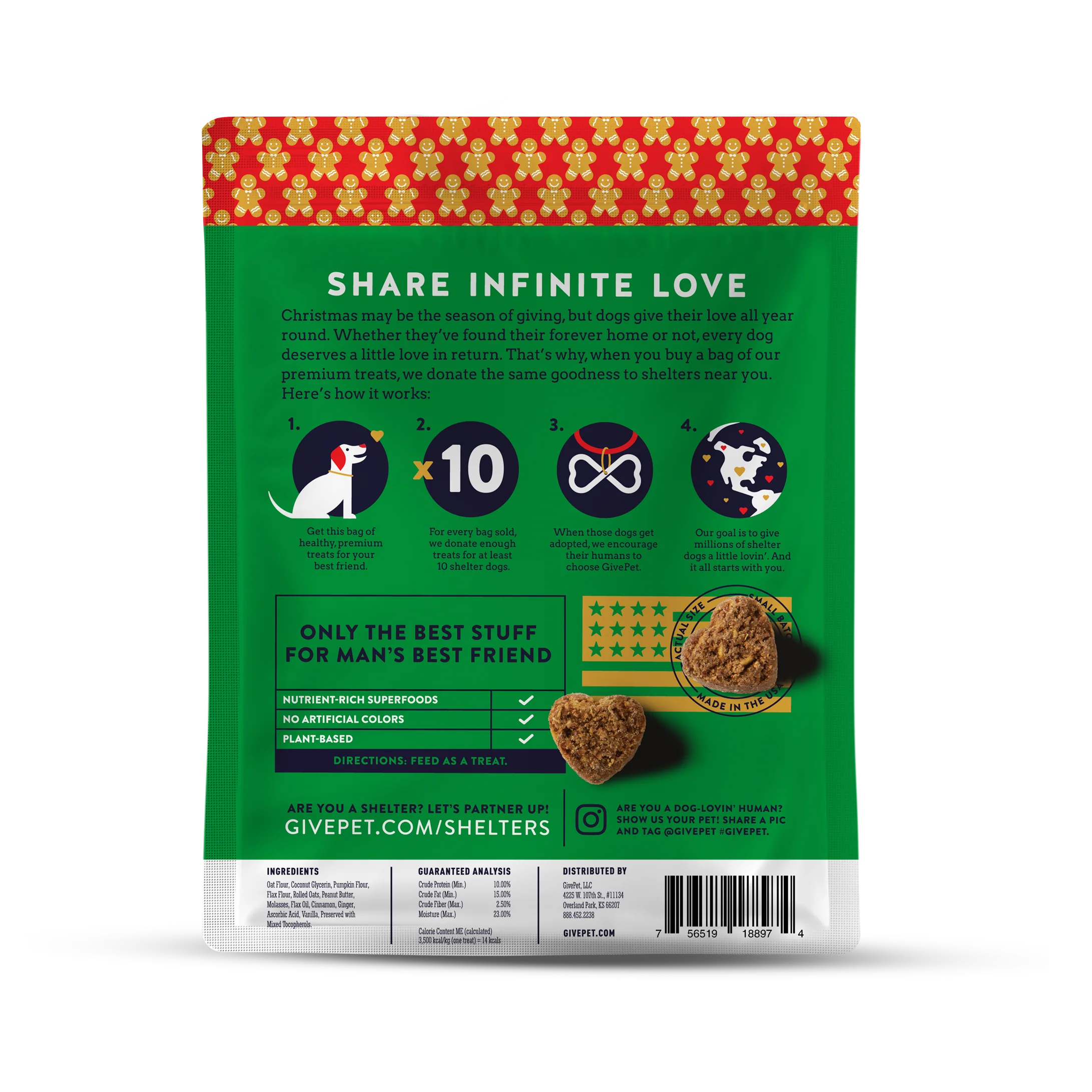Premium Holiday Dog Treats – Gingerbone House – 6oz. - Image 2