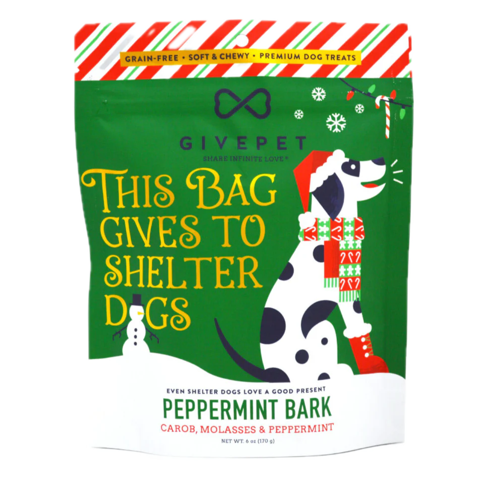 Premium Holiday Dog Treats –  Peppermint Bark – 6oz.