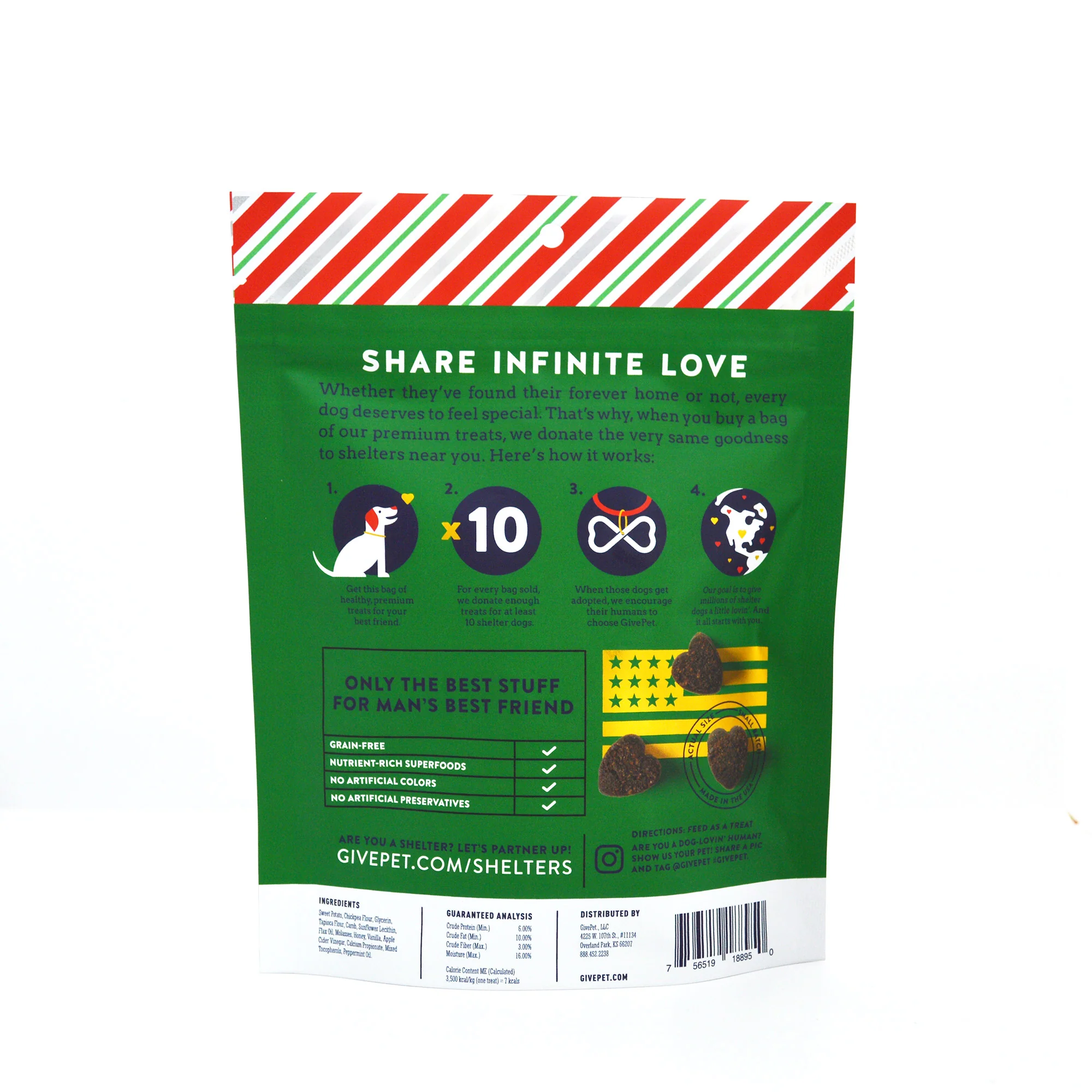 Premium Holiday Dog Treats –  Peppermint Bark – 6oz. - Image 3