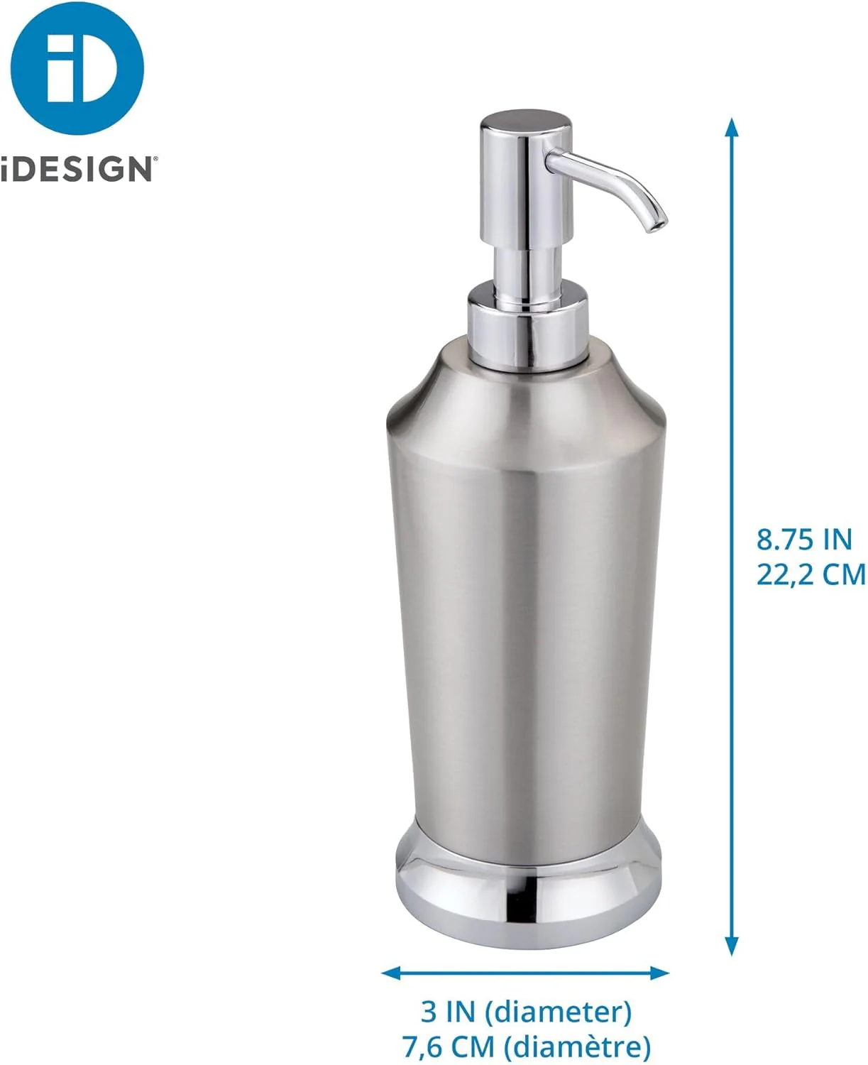 Prestin Soap Dispenser Brushed & Chrome Split Finish - Image 2