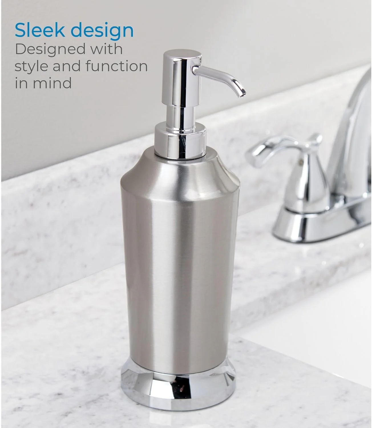 Prestin Soap Dispenser Brushed & Chrome Split Finish - Image 5