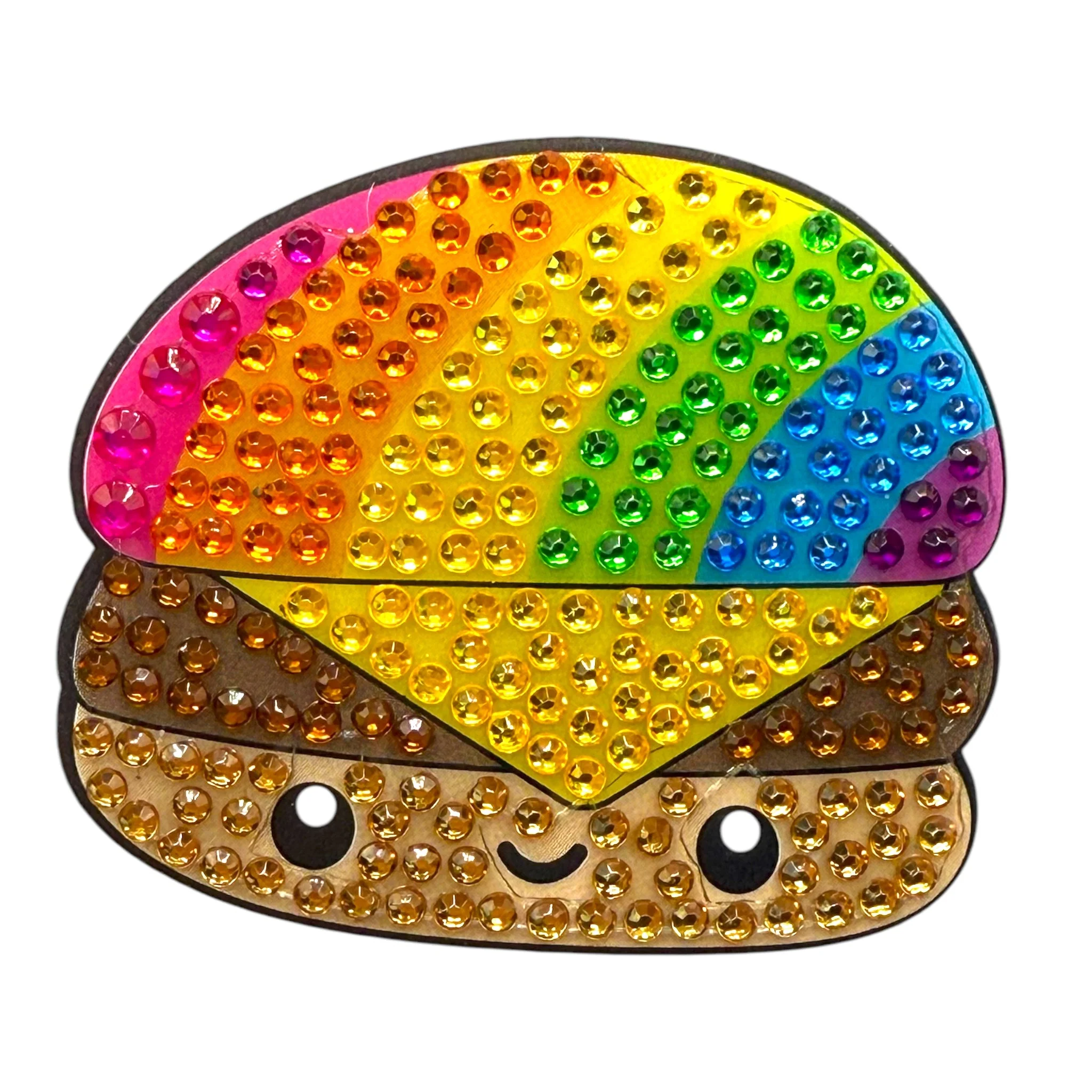 Rainbow Burger Airplane Sparkle Sticker – 2"