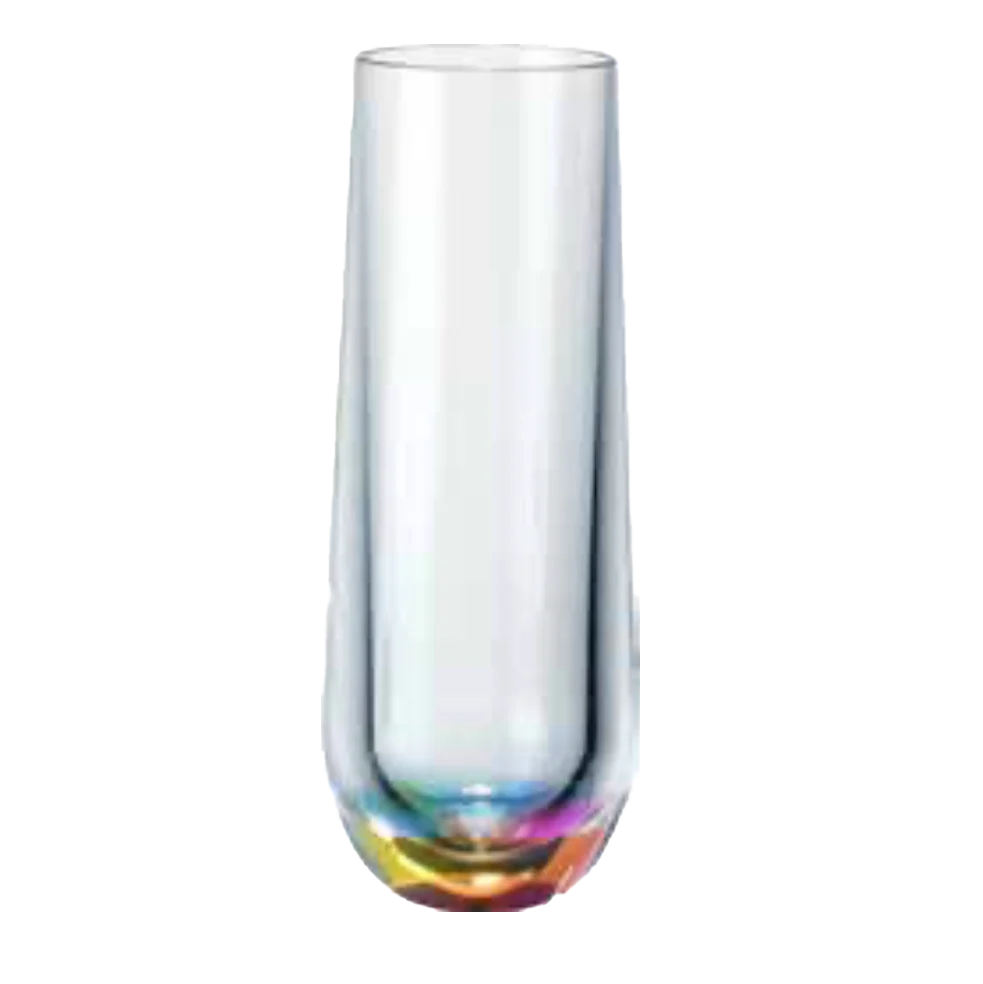 Rainbow Reflections Jewell Acrylic Stemless Champagne Glass – 8oz