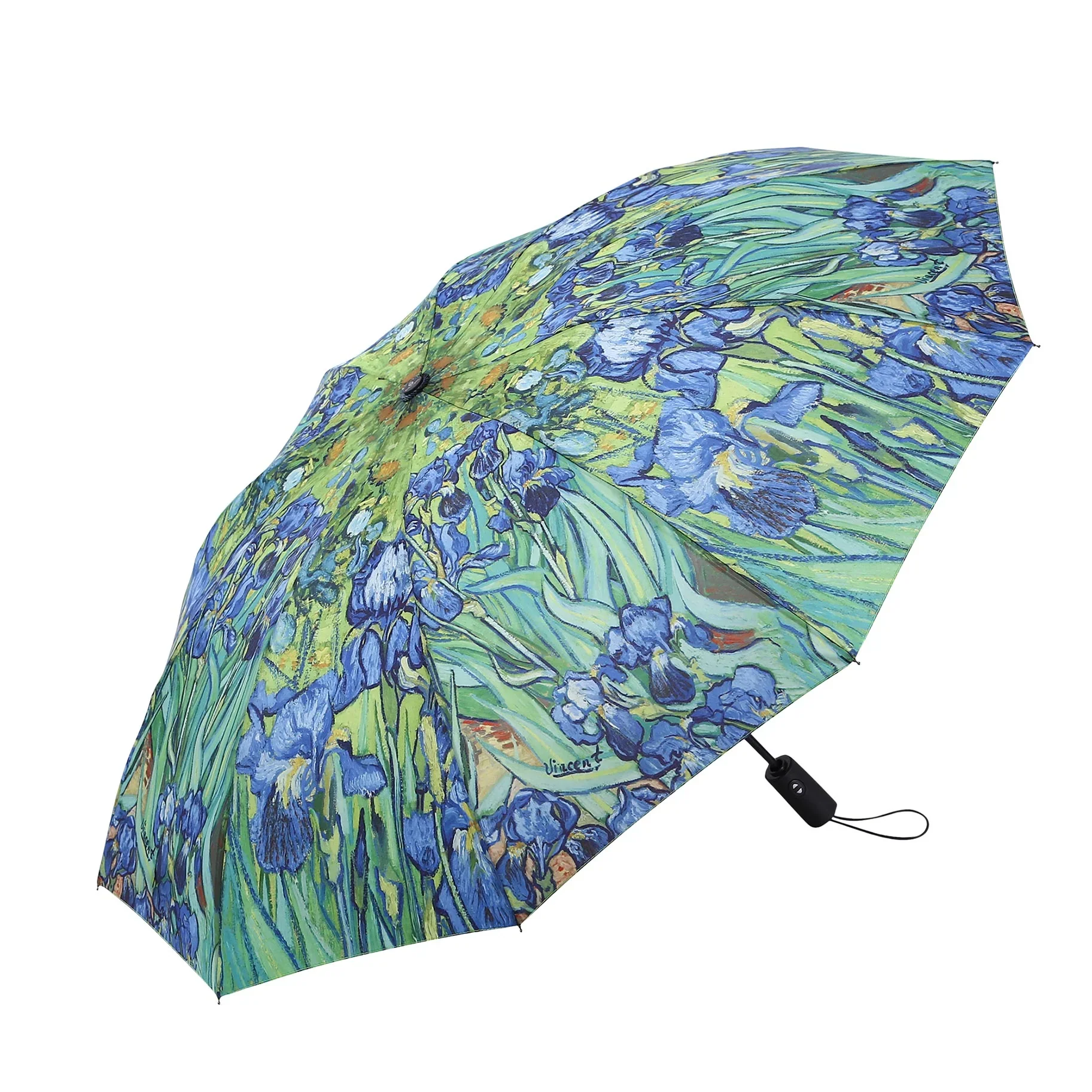 RainCaper Folding Travel Umbrella – Van Gogh – Irises - Image 4