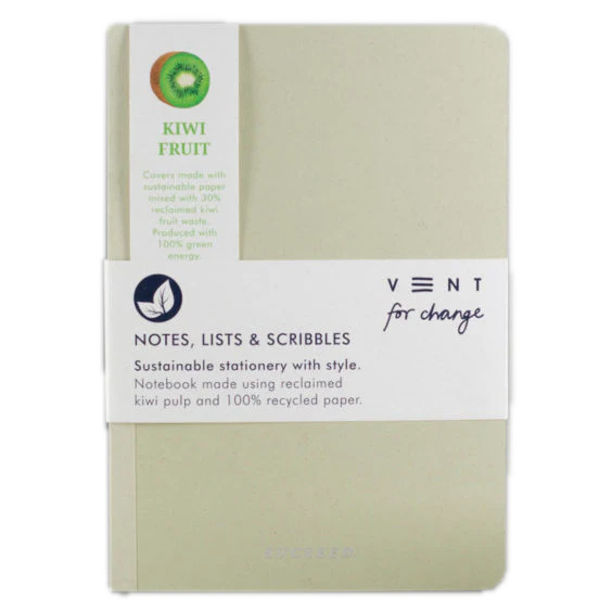 Vent For Change Recycled A6 SUCSEED Notebook – Kiwi Fruit – 8" x 4" – 160 Pages