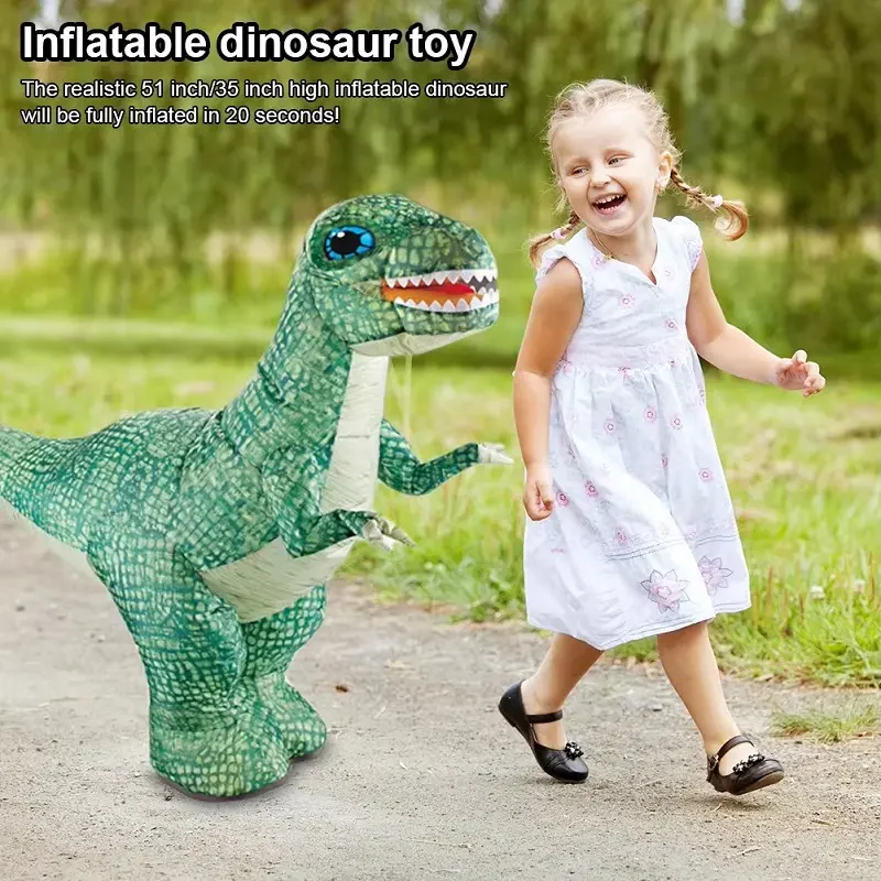 Remote Control Inflatable T-Rex Dinosaur Toy – 30" Tall – Blue/Green – Each Sold Separately - Image 7