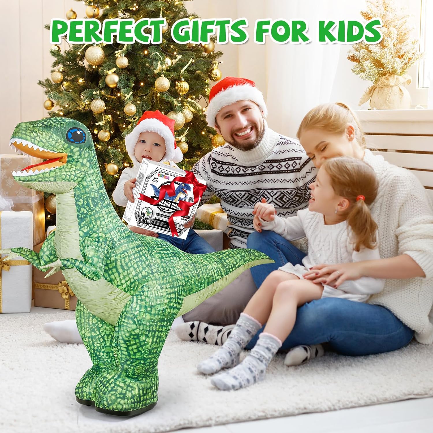Remote Control Inflatable T-Rex Dinosaur Toy – 30" Tall – Blue/Green – Each Sold Separately - Image 8