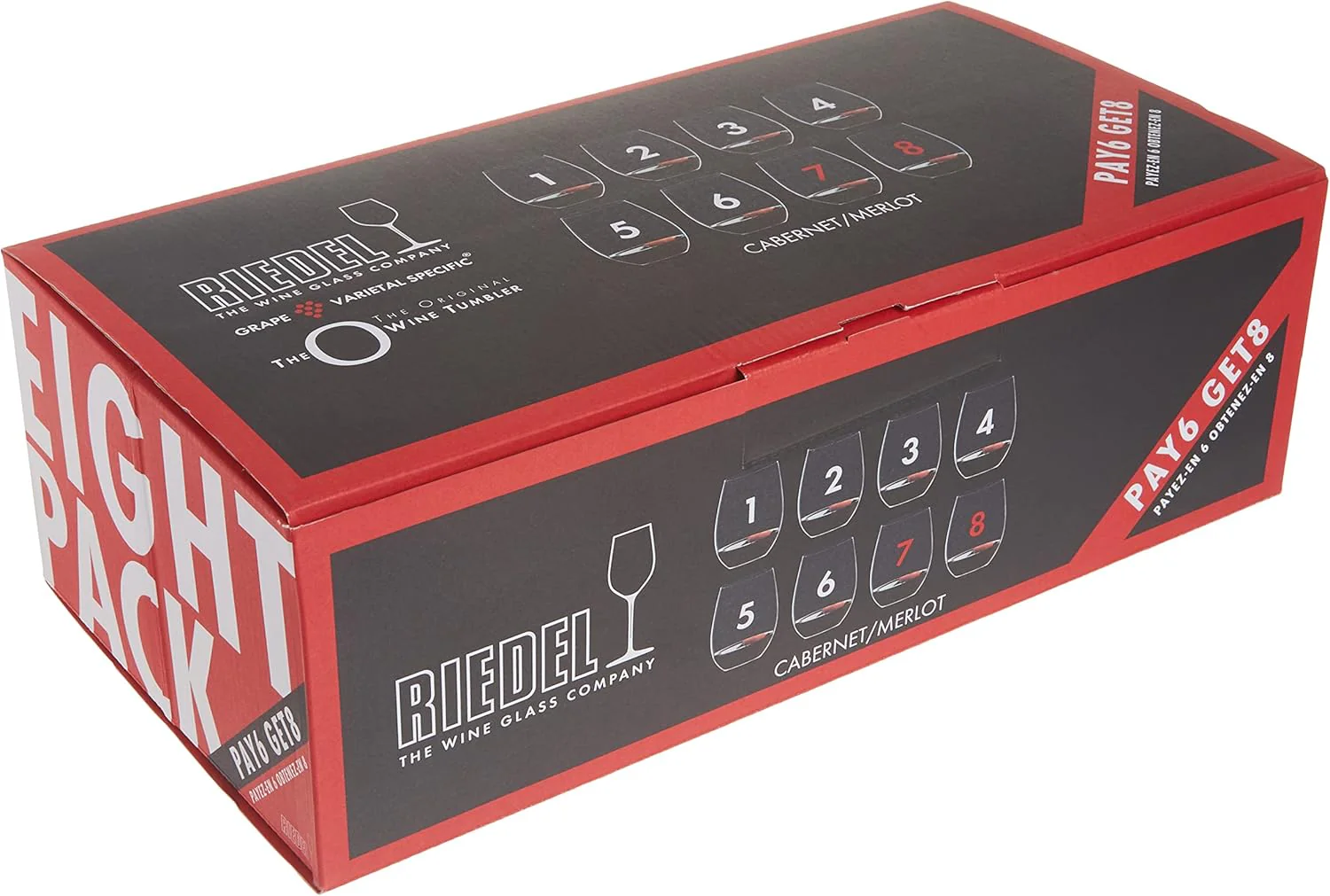 Riedel The O Stemless Cabernet/Merlot Wine Glasses – 21oz – 8 Glasses - Buy 6 - Get 2 Free - Image 5