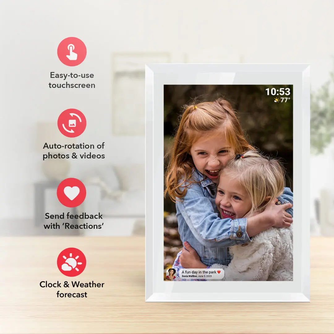 Right In Stride Digital Picture & Video Frame – 10" – White - Image 4