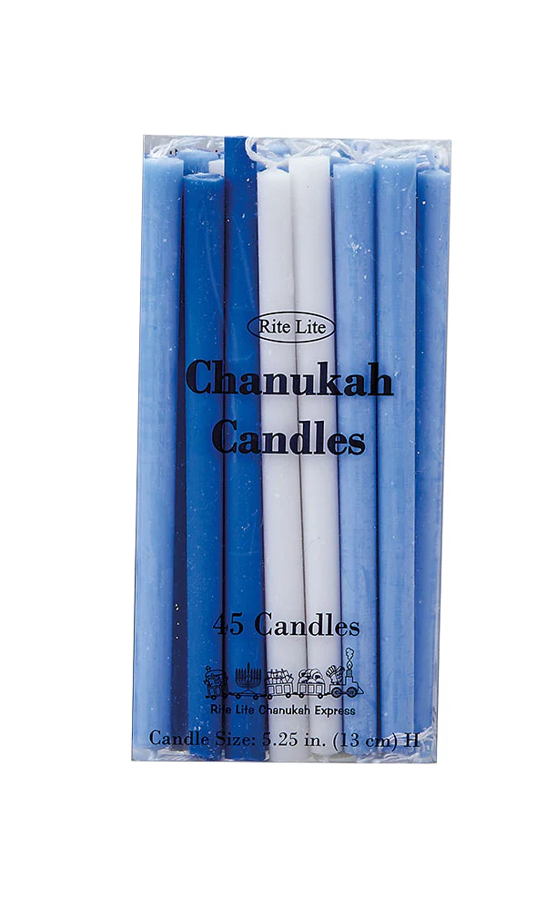 Rite Lite Deluxe Chanukah Candles β Assorted Blue β 45 pack