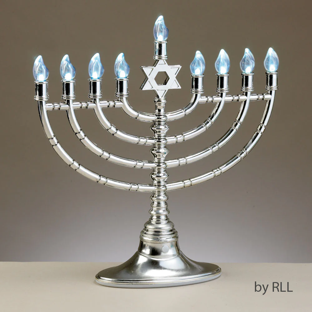 Rite Lite LED Menorah – Polished Silvertone - Image 3