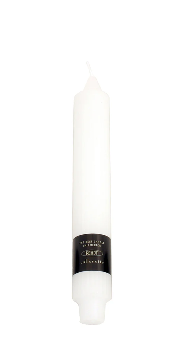 Root Grecian Collenette Candle – White – 9"