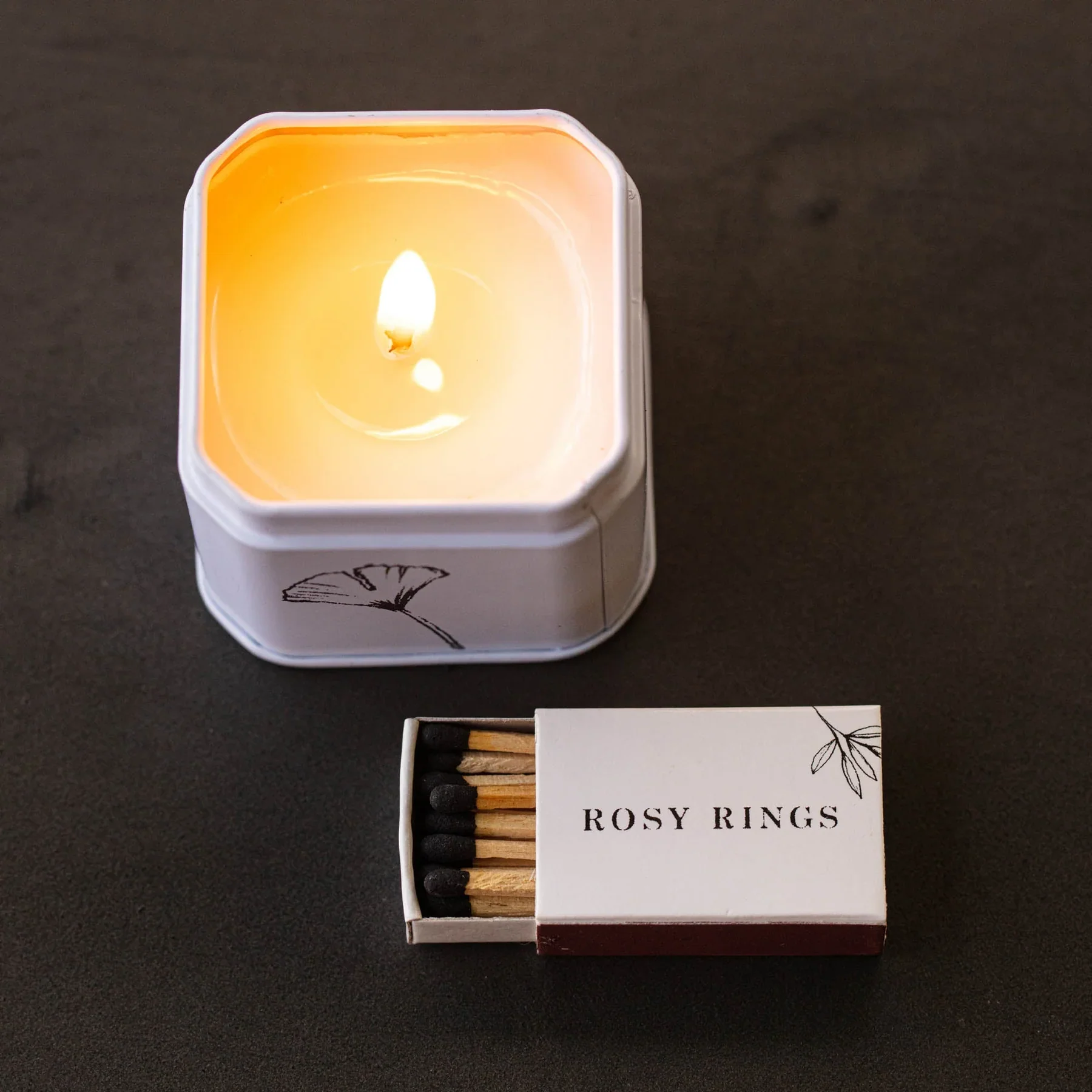 Rosie Rings Petite Tin Candle - 3oz. – Apricot Rose - Image 3