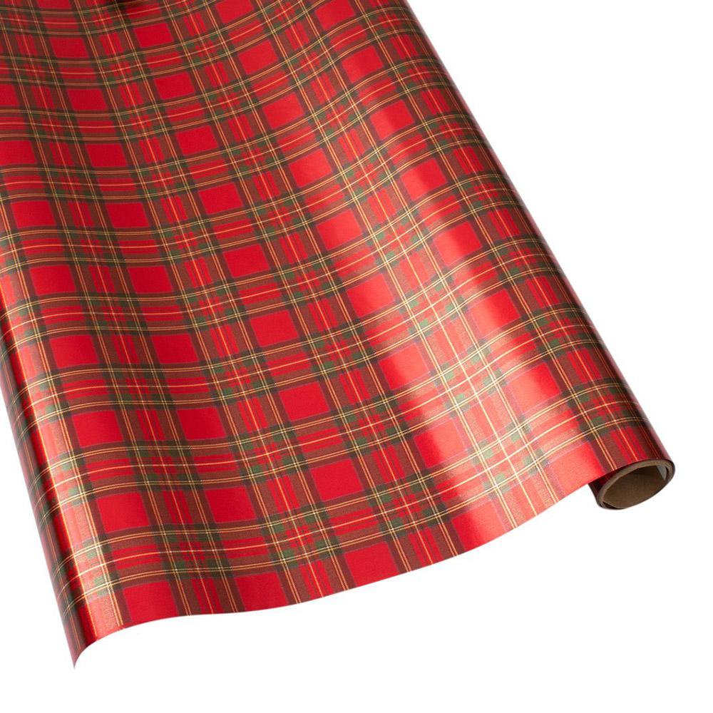 Royal Plaid Gift Wrapping Paper in Ivory - 30" x 8' Roll β Local Delivery Only