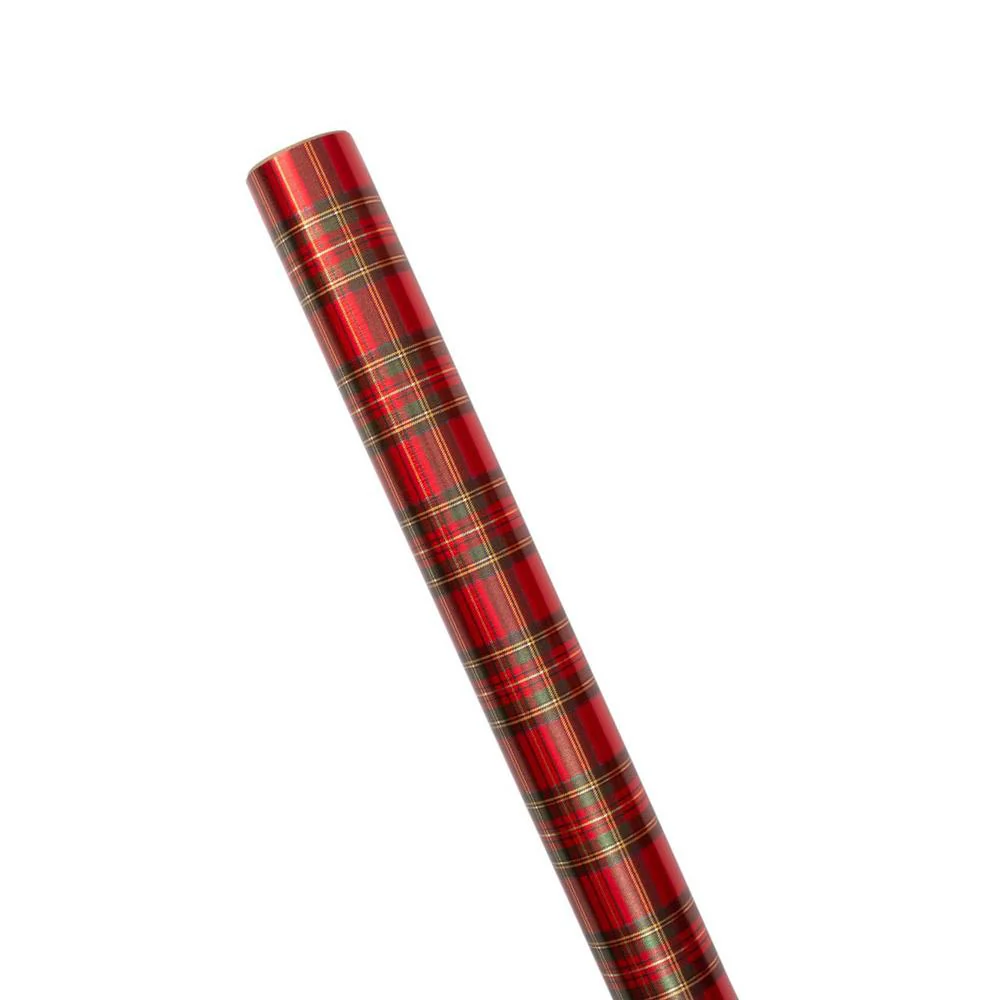 Royal Plaid Gift Wrapping Paper in Ivory - 30" x 8' Roll β Local Delivery Only - Image 3