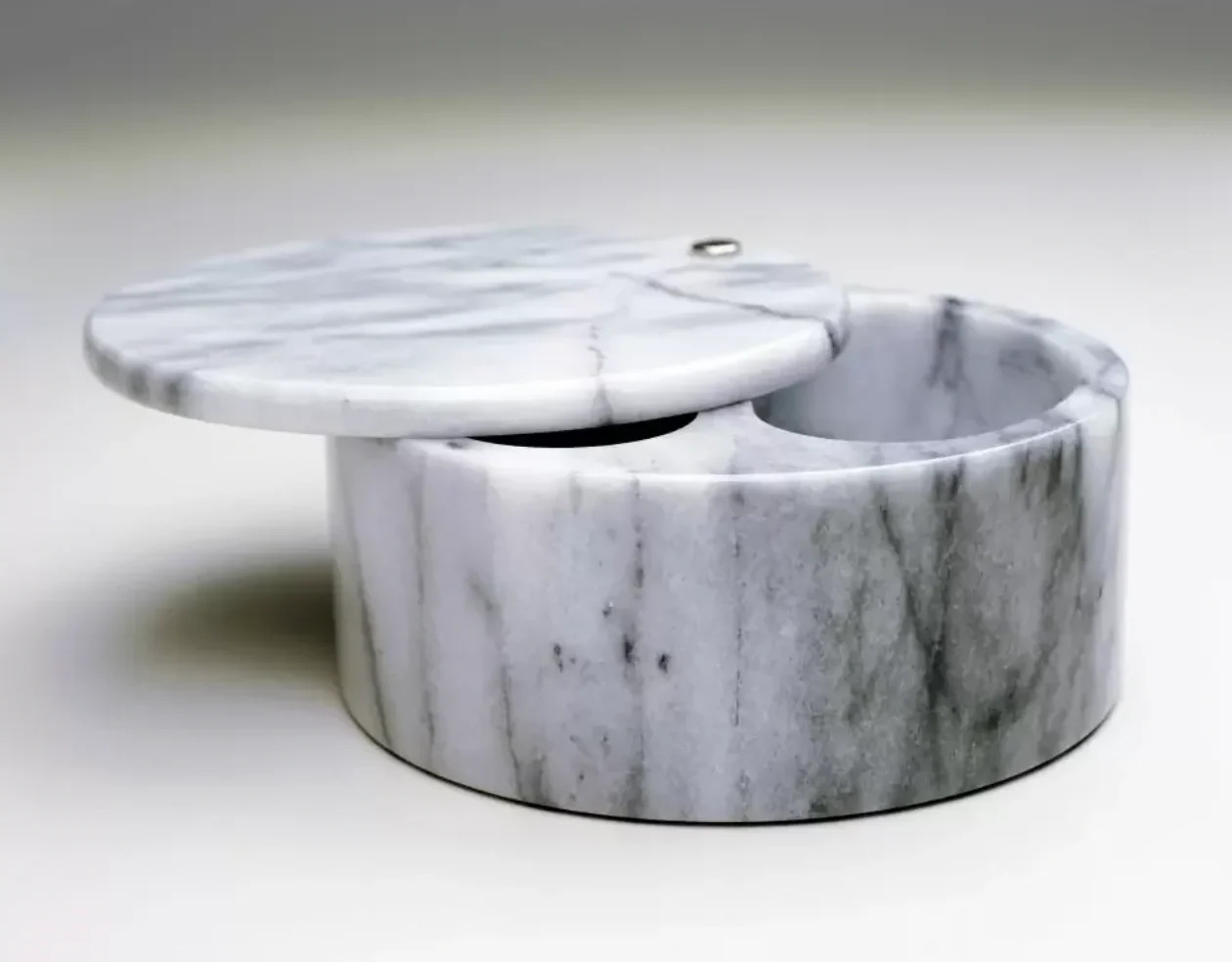 Salt Box with Swivel Top - White Marble - Image 3