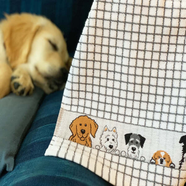 Samuel Lamont Poli Dri 100% Cotton Dish Towel – Dogs – Pack of 2 - Image 2